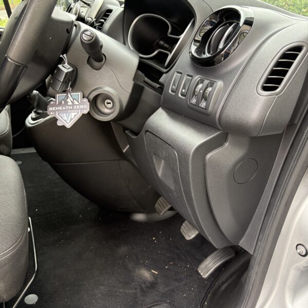 Before - driver footwell and pedal area before cleaning